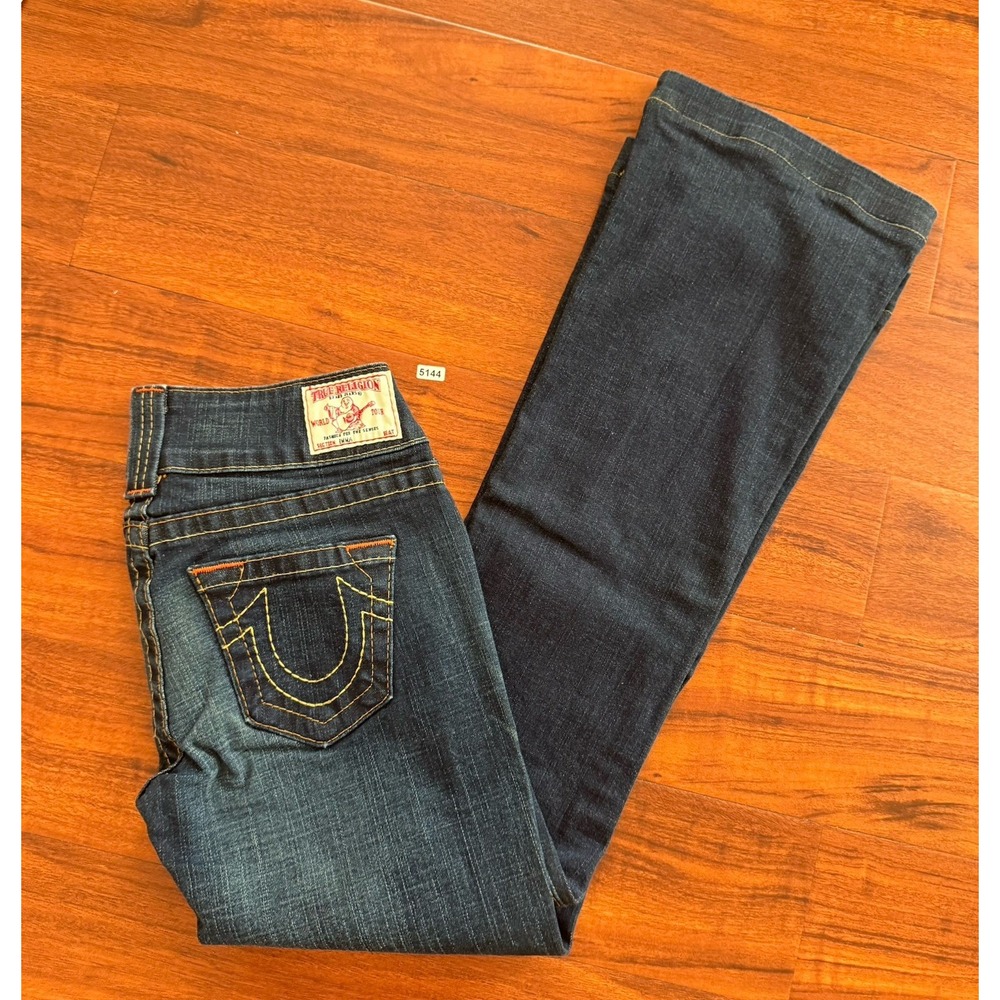 True Religion Emma Low Rise Dark Wash Jeans Bootcut Size 28x29